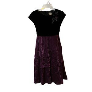 Perfectly Dressed Purple Faux Suede Embroidered Design High Waist Holiday Girls
